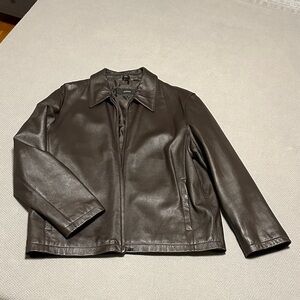 Alfani Men's Dark Brown Leather Jacket